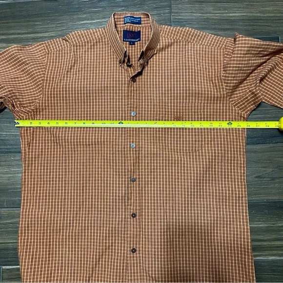 Lucchese 1883 Men’s Button Down Shirt Large Burnt Orange Long Sleeve - Picture 4 of 9